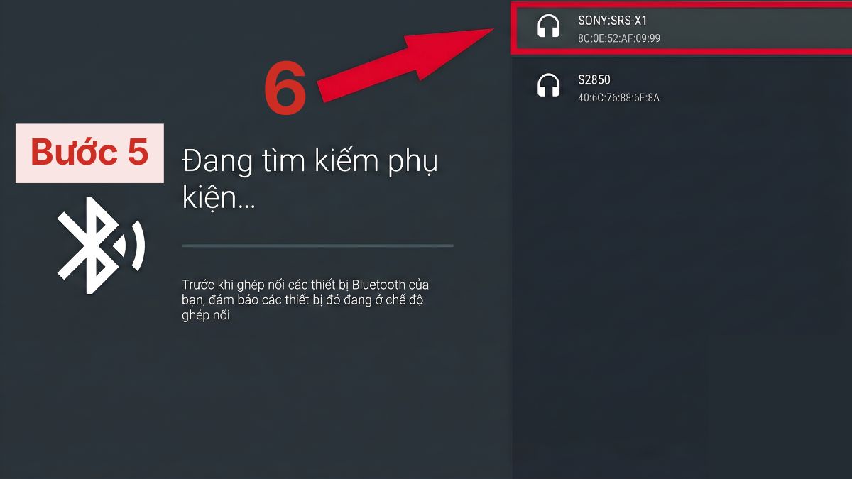 Hướng dẫn cách kết nối loa bluetooth với tivi Sony - bước 5