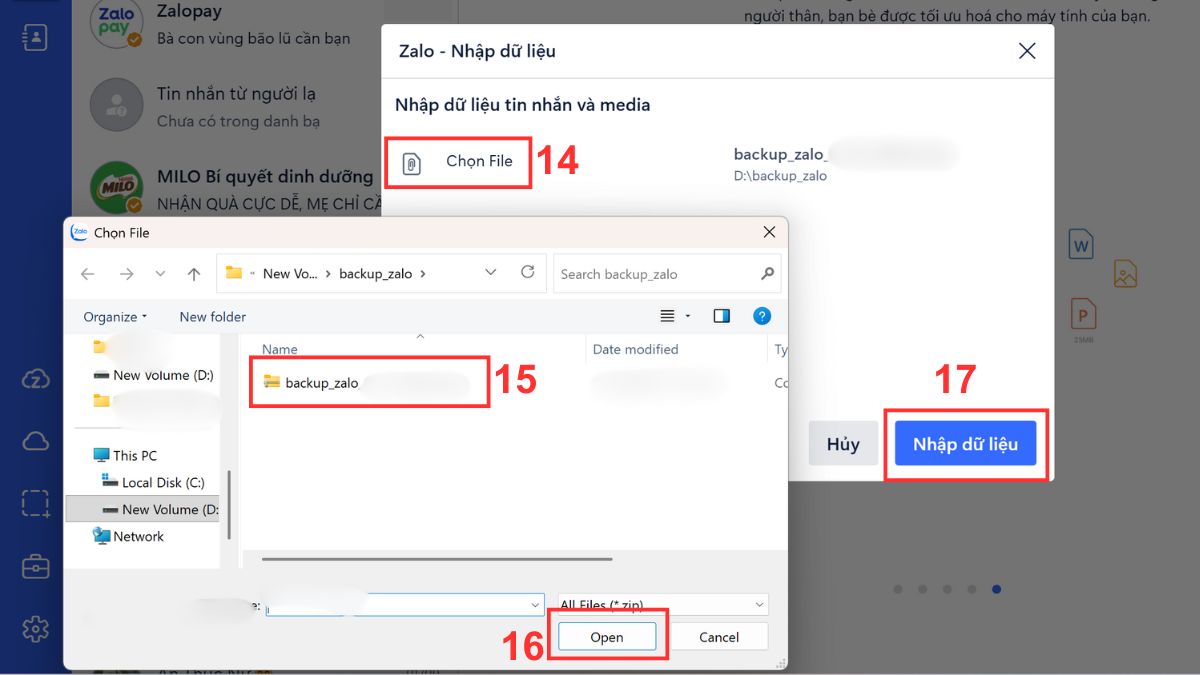 Khôi phục ảnh trên Zalo bị quá hạn hoặc xóa qua file Backup - bước 5