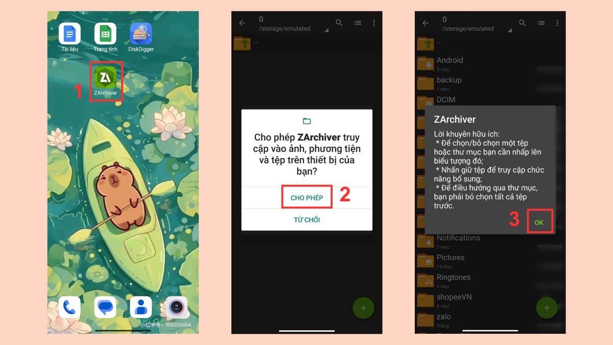 Hướng dẫn cách khôi phục ảnh đã xóa trên Zalo bằng điện thoại Android - ZArchiver - bước 1