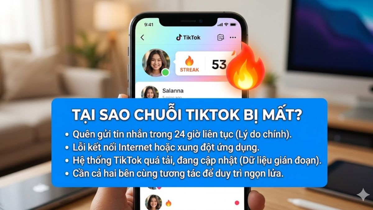 Nguyên nhân khiến chuỗi TikTok bị mất