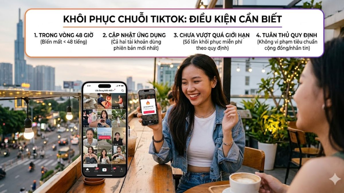 Điều kiện để khôi phục chuỗi TikTok