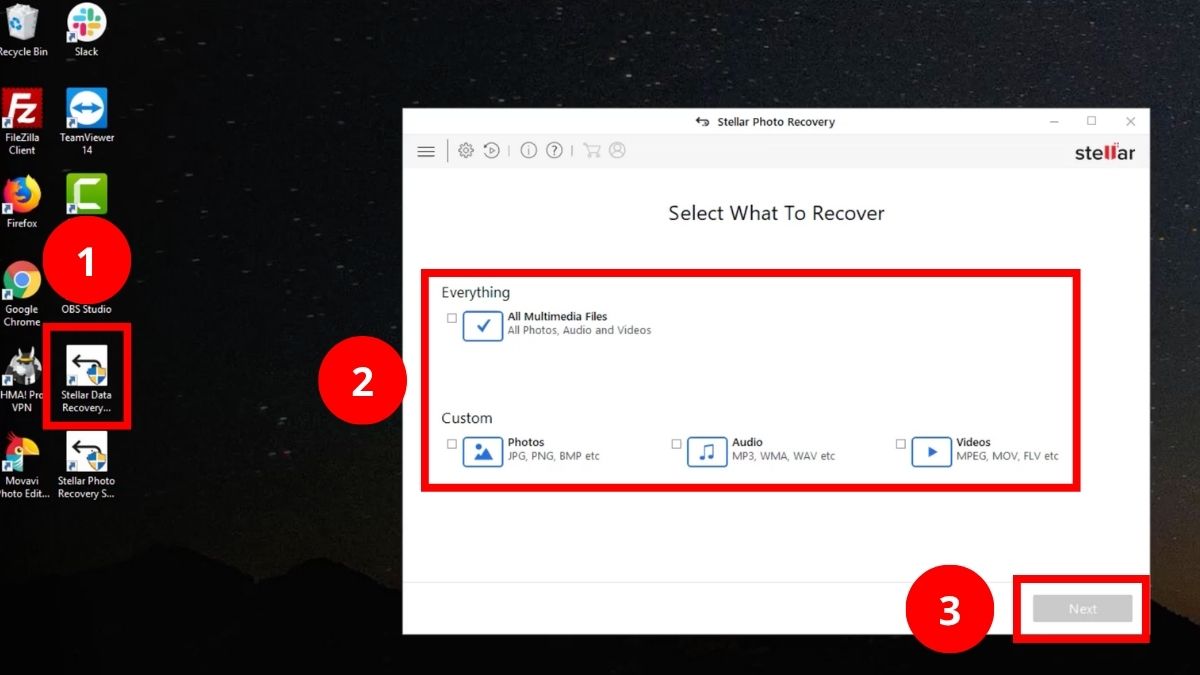 Cách khôi phục dữ liệu đã xóa trên camera bằng phần mềm stellar photo recovery và minitool - bước 1