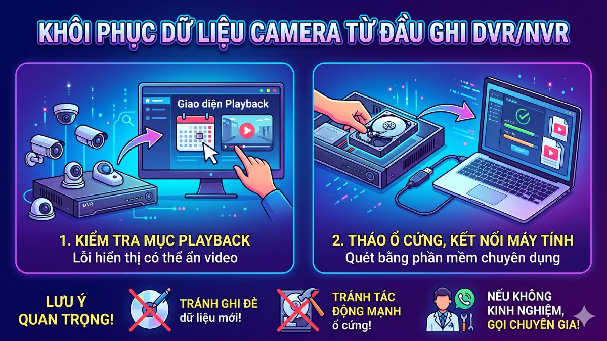 Khôi phục dữ liệu bị xóa từ đầu ghi hình DVR/NVR