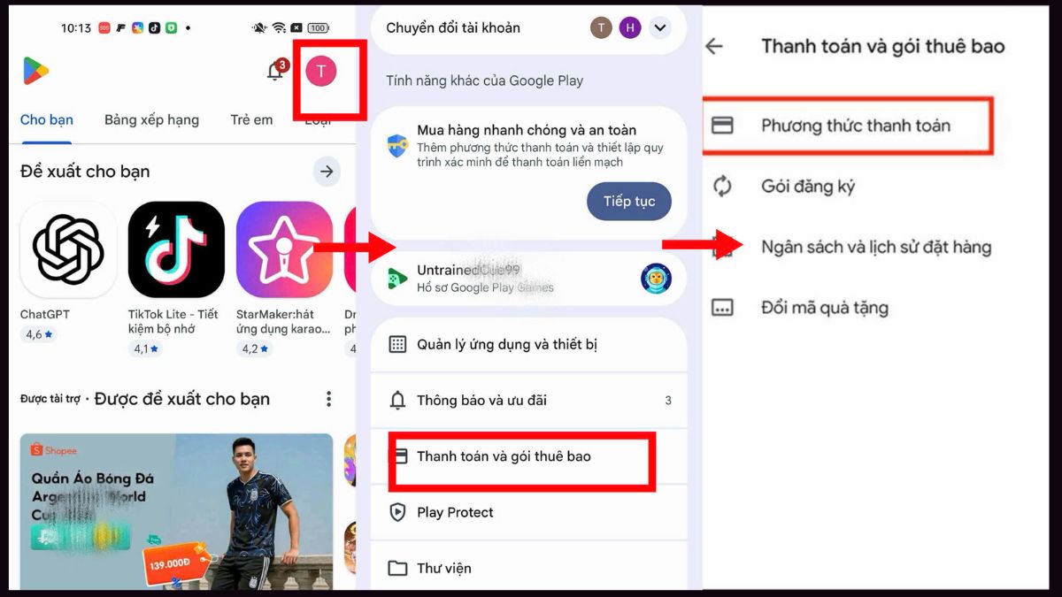 Các phương pháp thanh toán thay thế Viettel Telecom - bước 1, 2