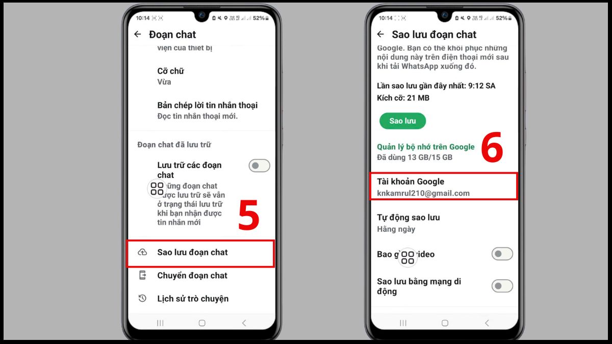 Cách sao lưu tin nhắn WhatsApp trên Android - bước 3