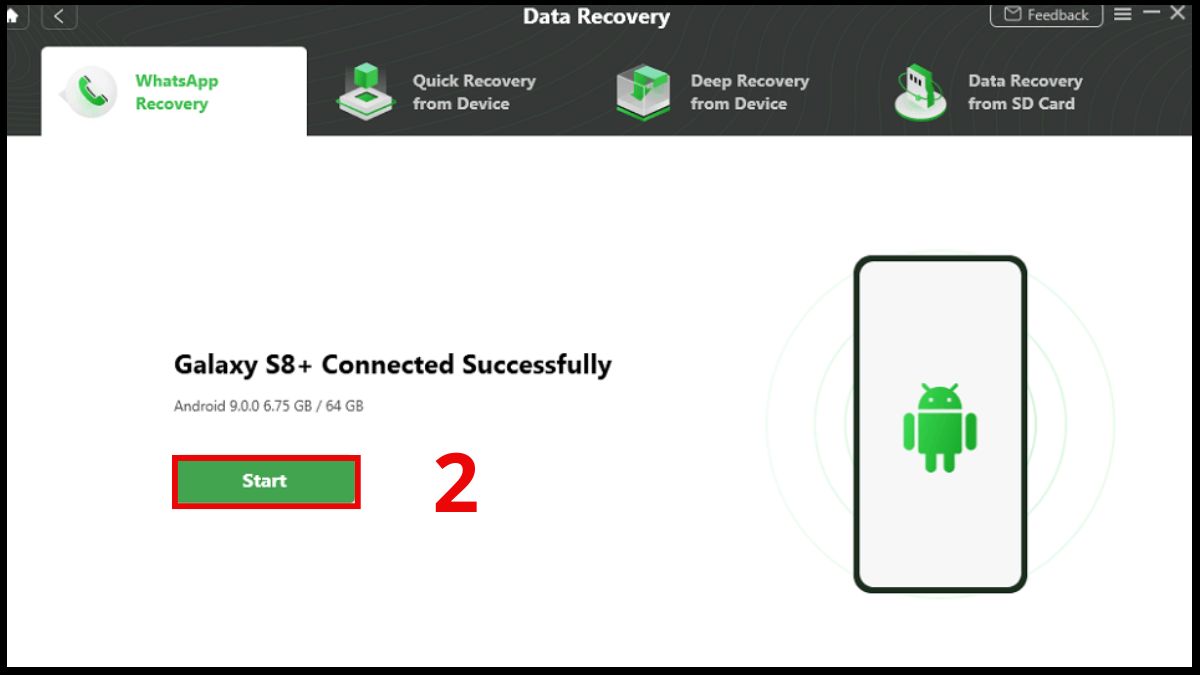 Các cách khôi phục tin nhắn WhatsApp không cần sao lưu sử dụng droidkit - bước 2