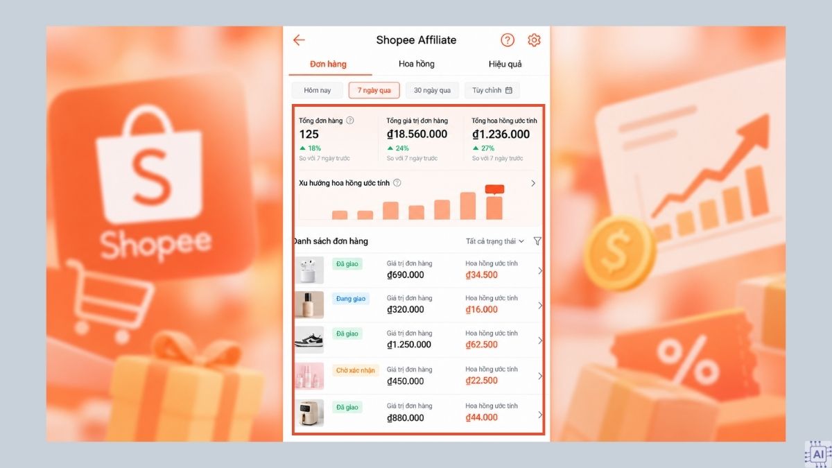 Cách kiếm tiền hoa hồng trên Shopee tiếp thị liên kết - bước 5