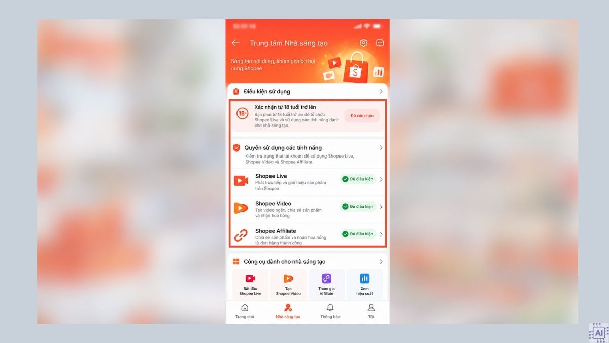 Cách kiếm tiền trên Shopee Video và Shopee Live thực chiến - bước 1