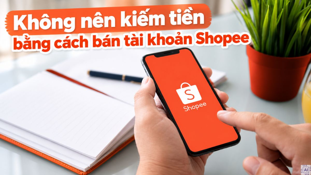 Kiếm tiền bằng cách bán tài khoản Shopee