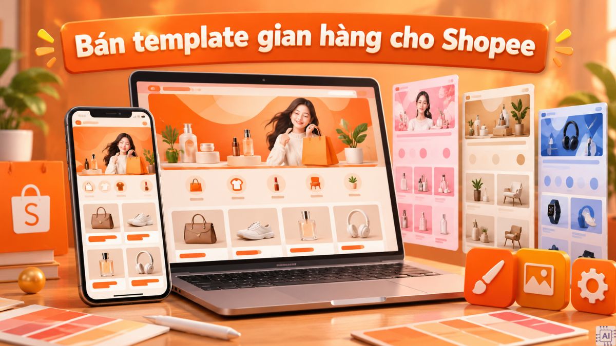 Bán template gian hàng cho Shopee