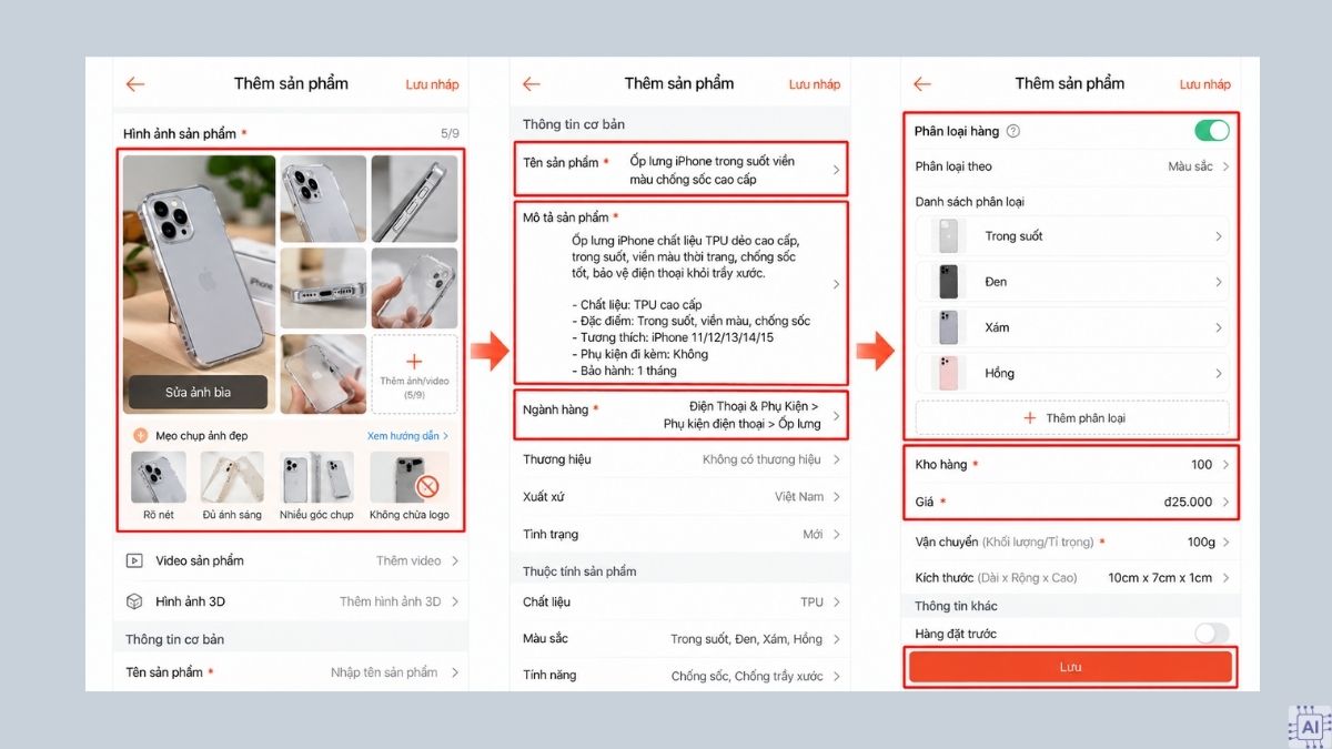 Cách bán hàng kiếm tiền trên Shopee - bước 3