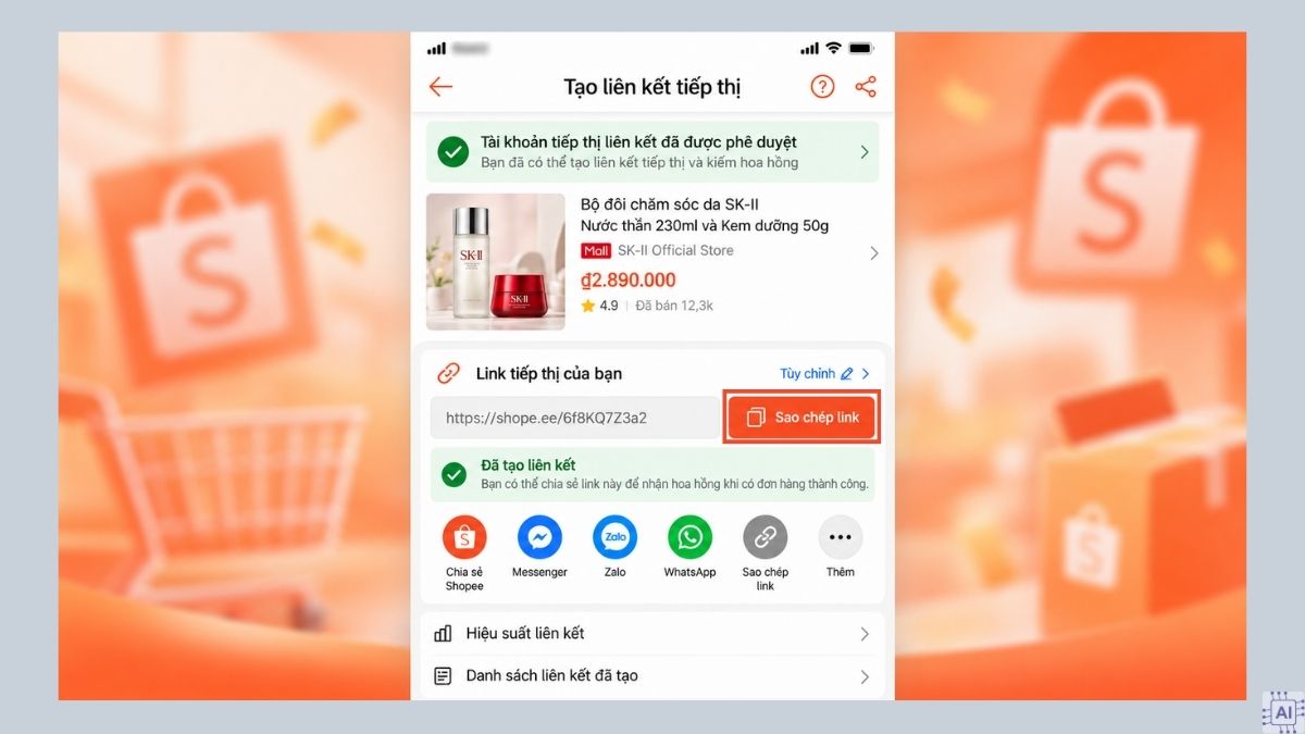 Cách kiếm tiền hoa hồng trên Shopee tiếp thị liên kết - bước 3