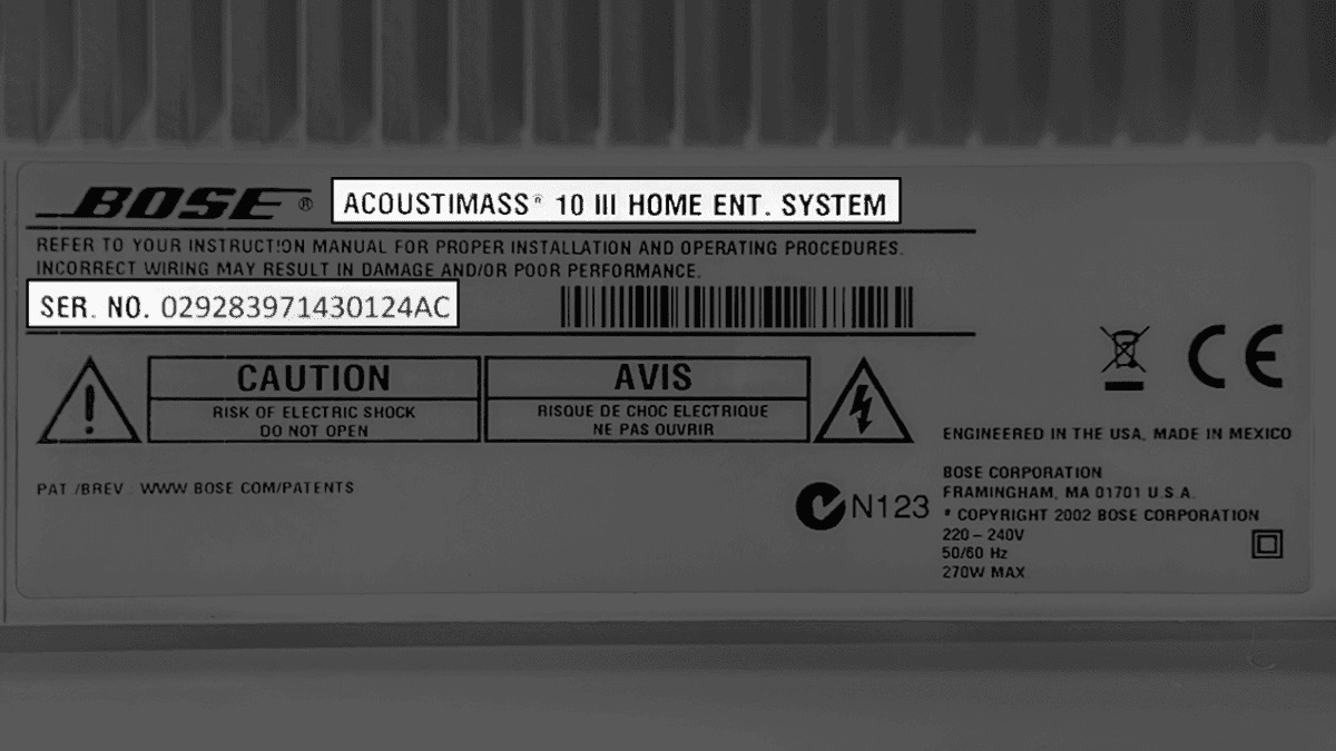 Cách kiểm tra loa Bose chính hãng - kiểm tra seri