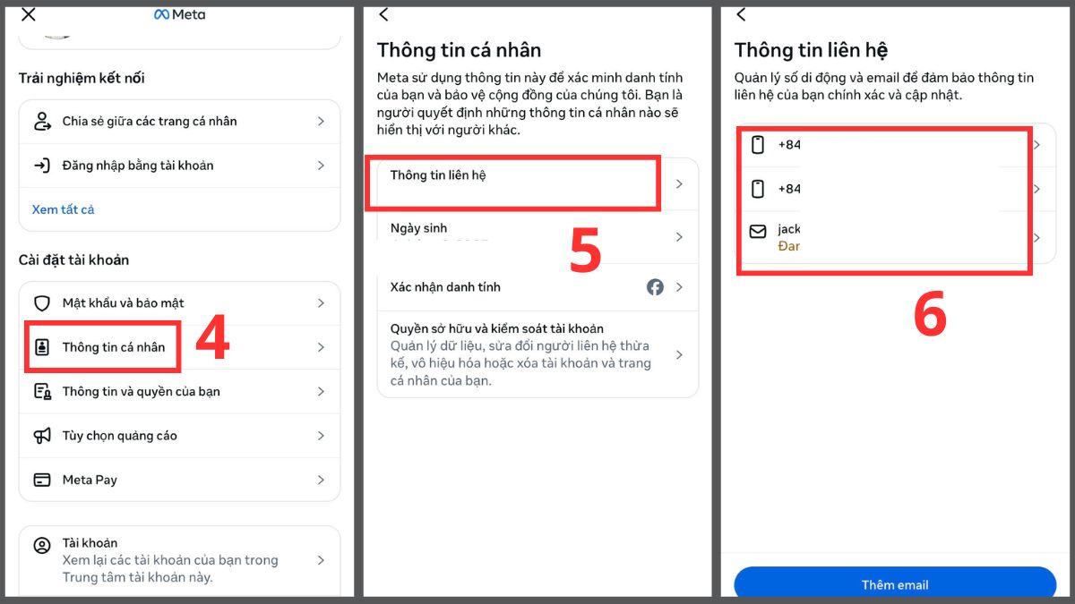 Hướng dẫn cách kiểm tra tài khoản Facebook đã xác thực - bước 4,5