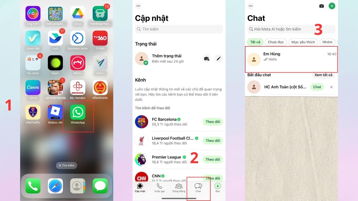 Hướng dẫn cách kiểm tra tin nhắn WhatsApp trên điện thoại