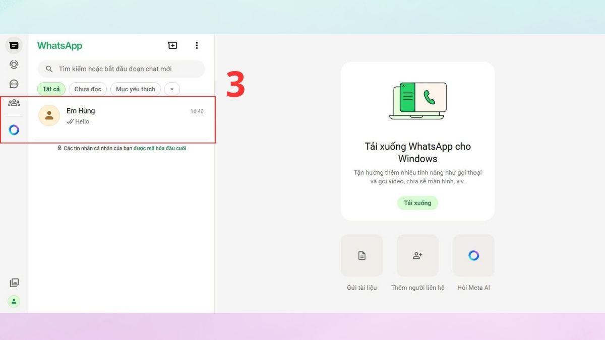 Hướng dẫn cách kiểm tra tin nhắn WhatsApp trên máy tính - bước 3