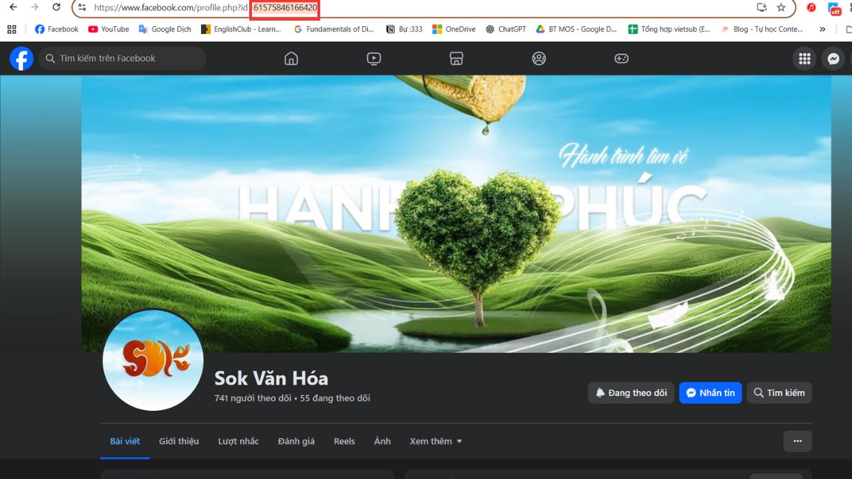 Check ID Fanpage Facebook từ URL dạng số -  bước 3