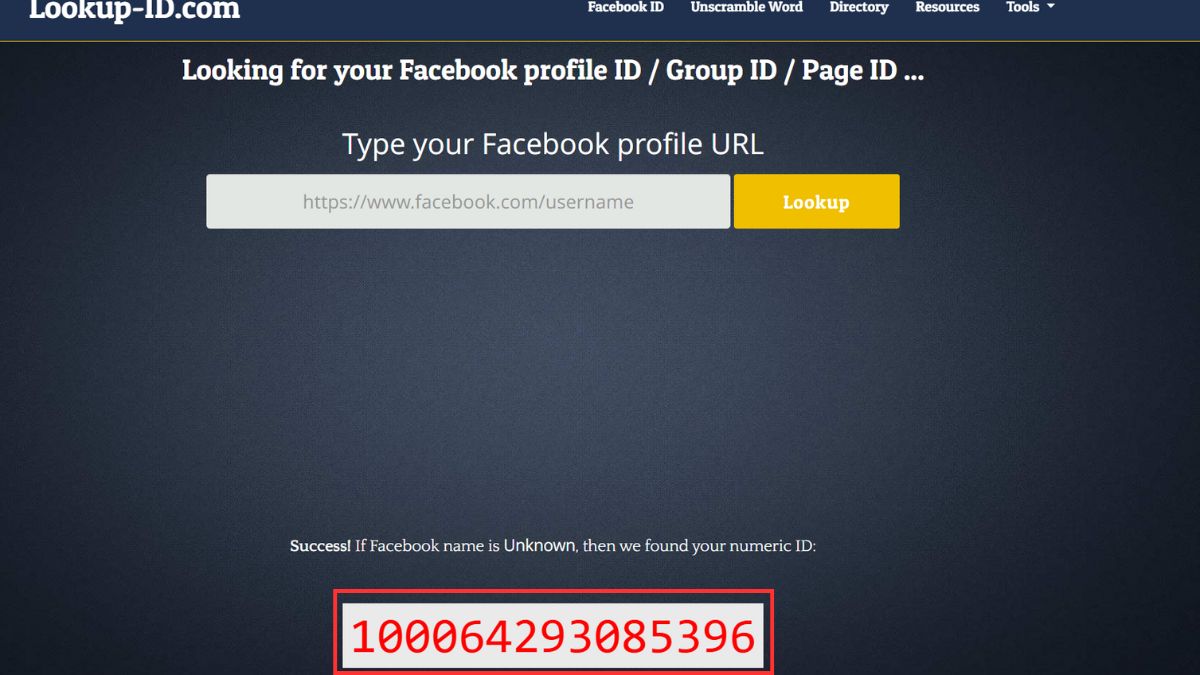 Lấy ID Fanpage Facebook khi sử dụng công cụ bên thứ ba - bước 3