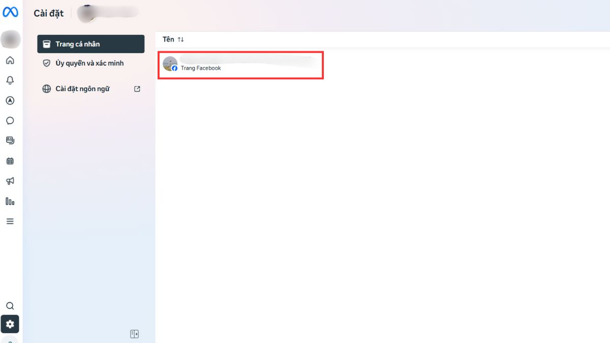 Xem ID Fanpage Facebook qua Meta Business Suite (dành cho quản trị viên) - bước 2