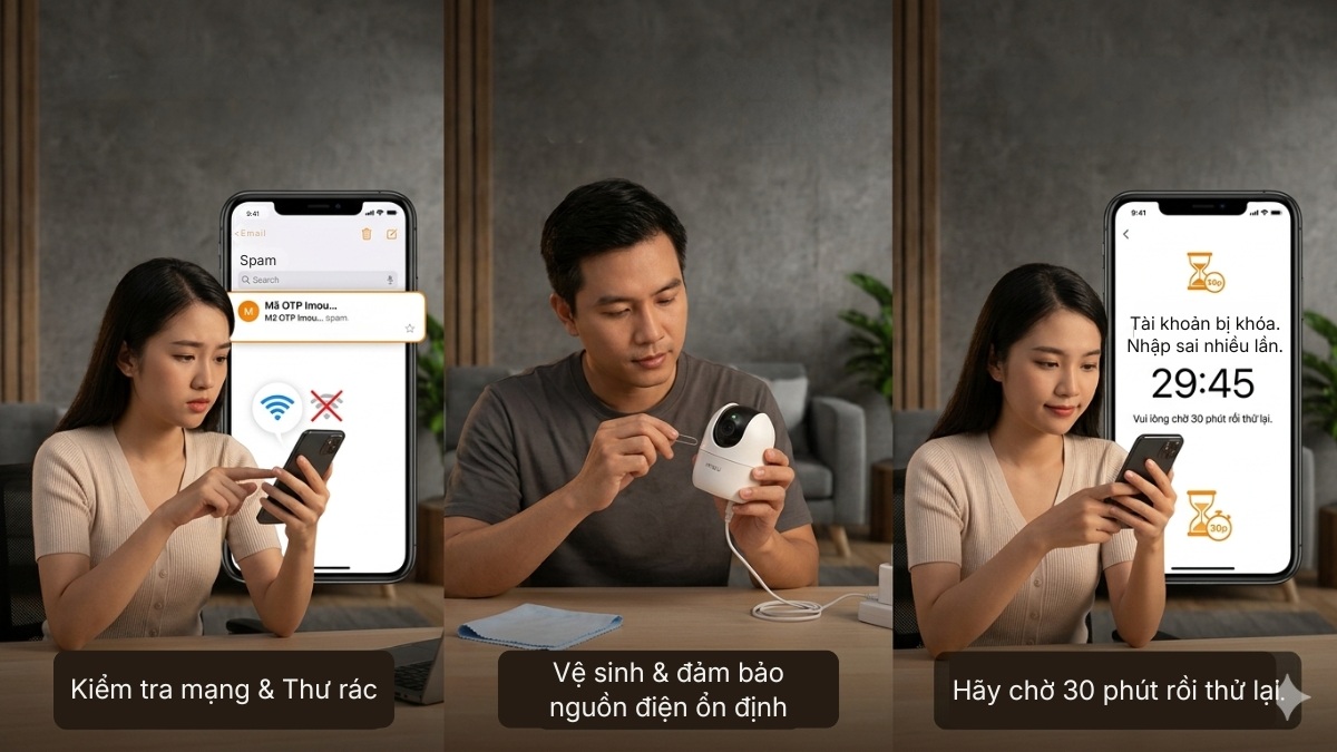 Cách khắc phục lỗi thường gặp khi lấy lại mật khẩu camera Imou