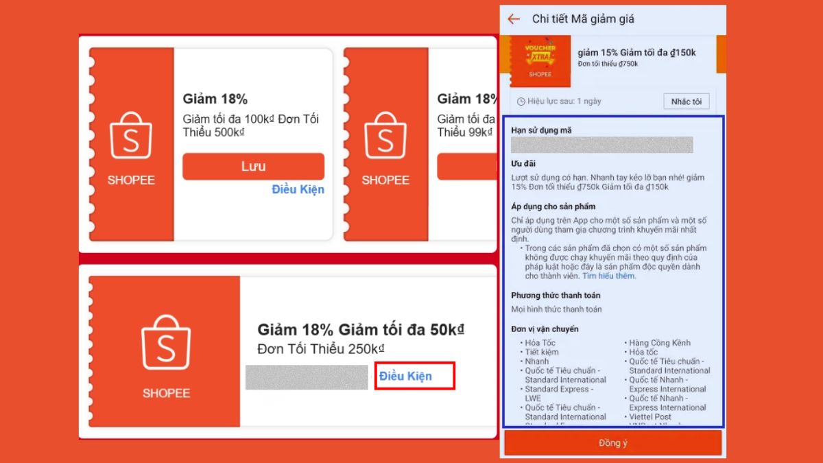 Điều kiện sử dụng mã giảm giá Shopee