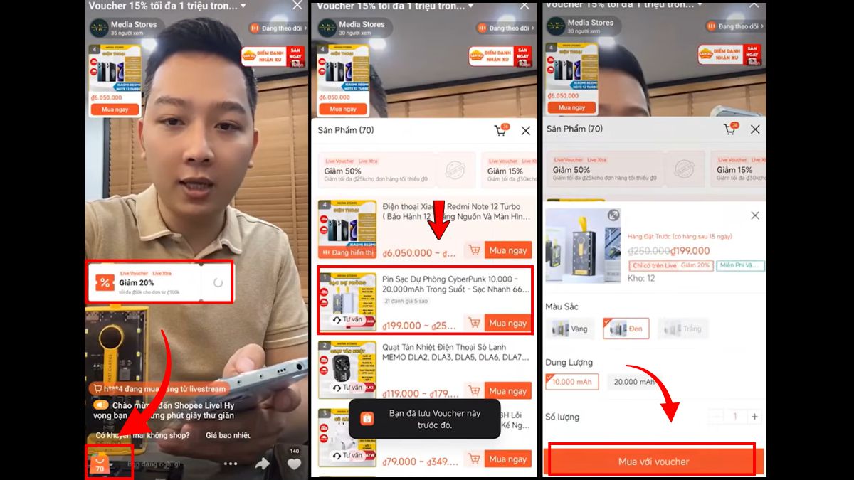 Cách săn mã giảm giá Shopee Live và Shopee Video - bước 2