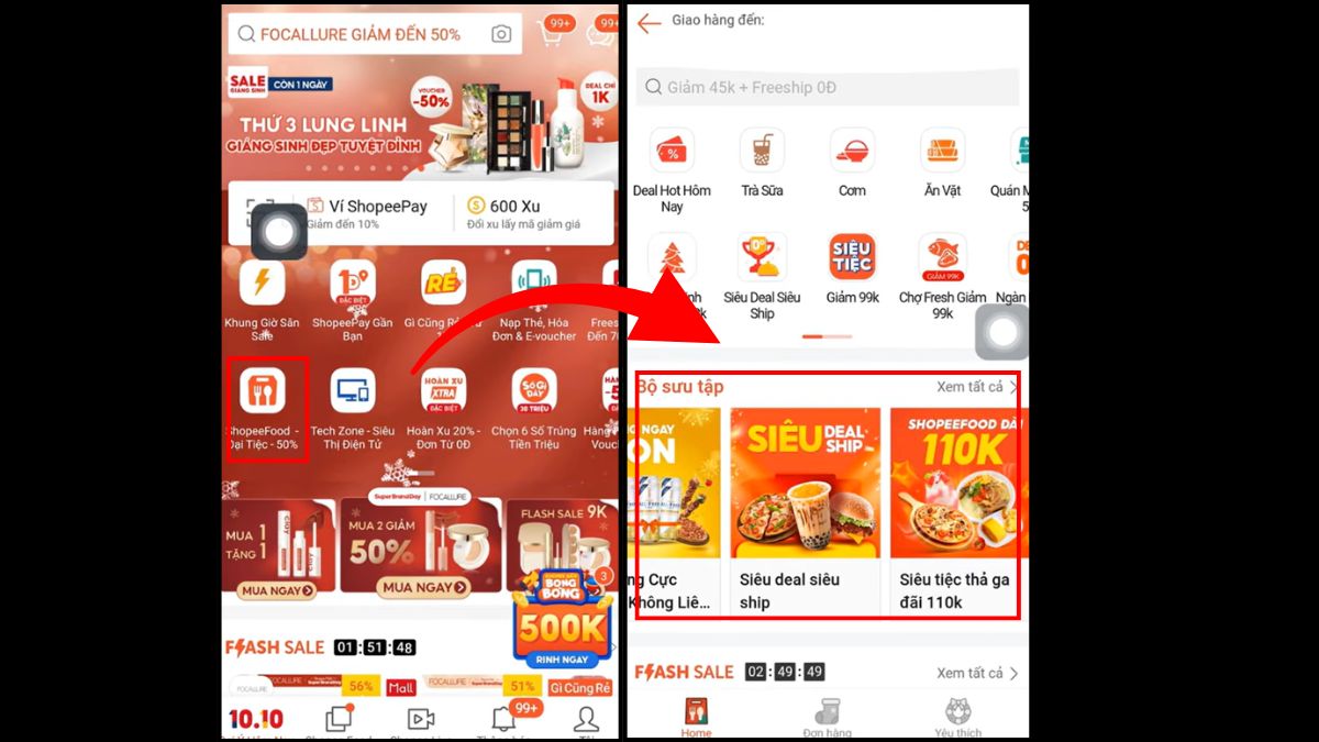 Cách lấy mã giảm giá ShopeeFood bước 1