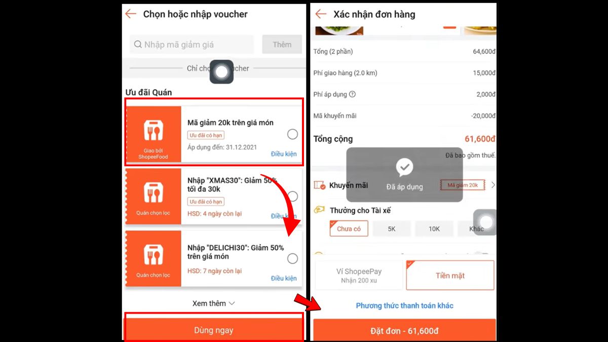 Cách lấy mã giảm giá ShopeeFood bước 3