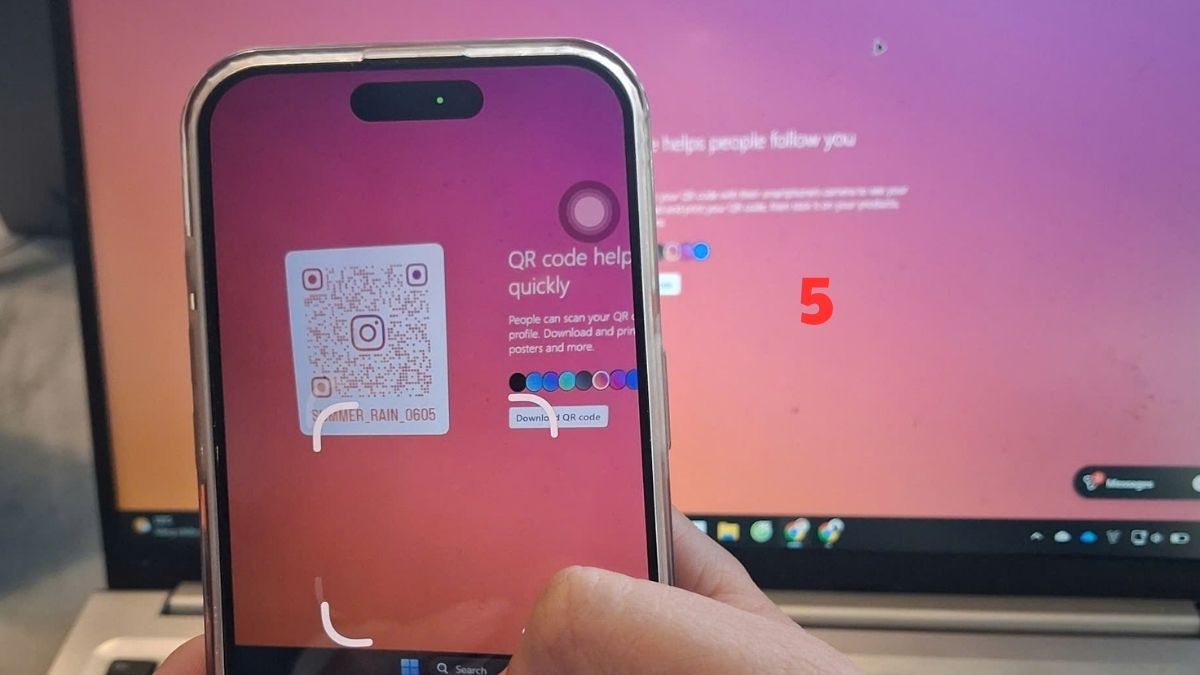 Cách quét mã QR trên Instagram để theo dõi tài khoản - bước 3,4