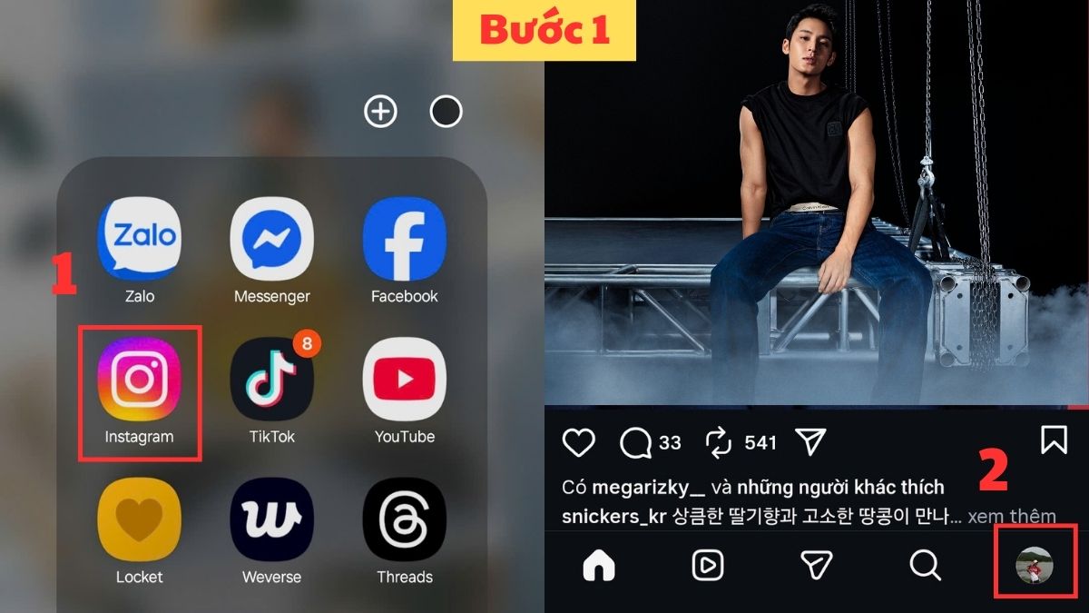 Cách lấy mã QR Instagram trên điện thoại  - bước 1