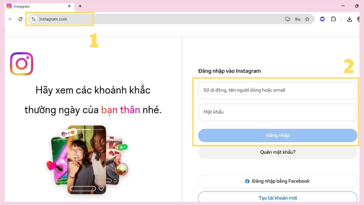 Cách lấy mã QR Instagram trên máy tính - bước 1