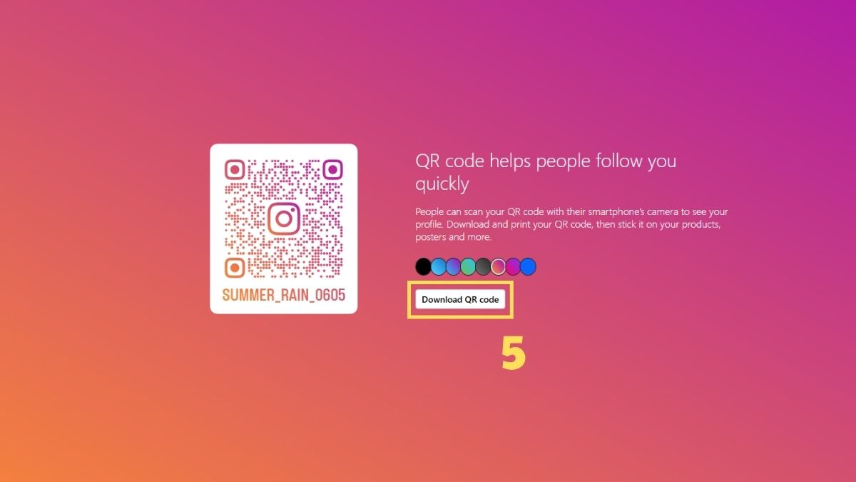 Cách lấy mã QR Instagram trên máy tính - bước 4