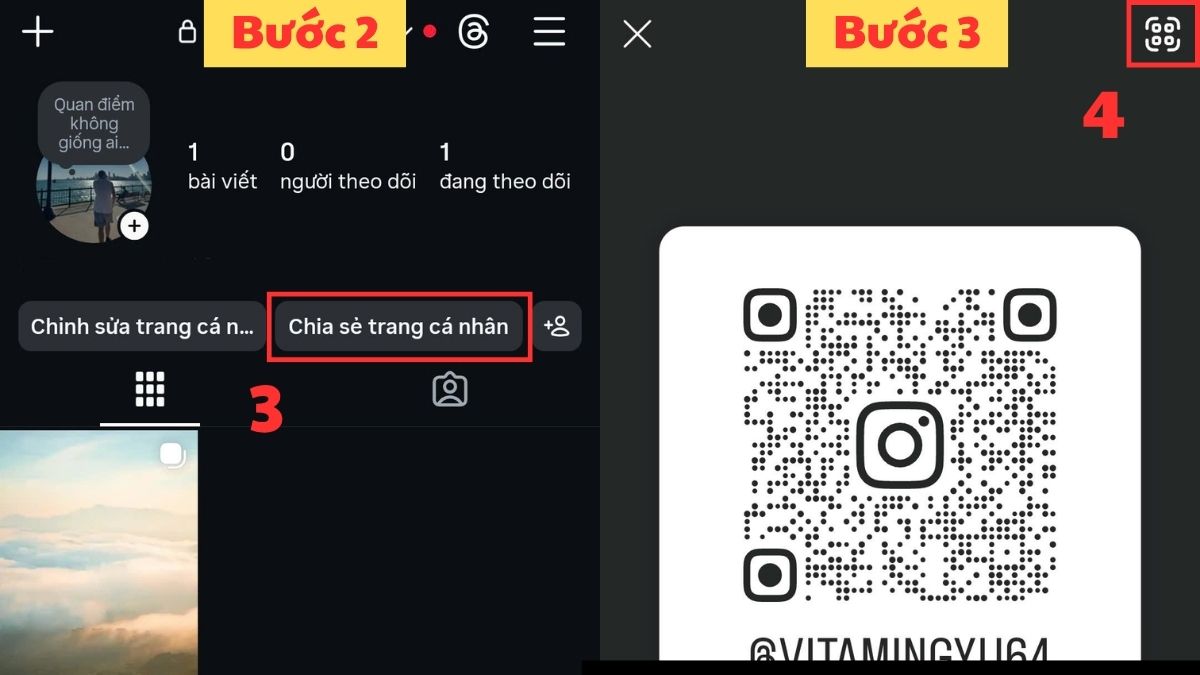 Cách quét mã QR trên Instagram để theo dõi tài khoản - bước 2