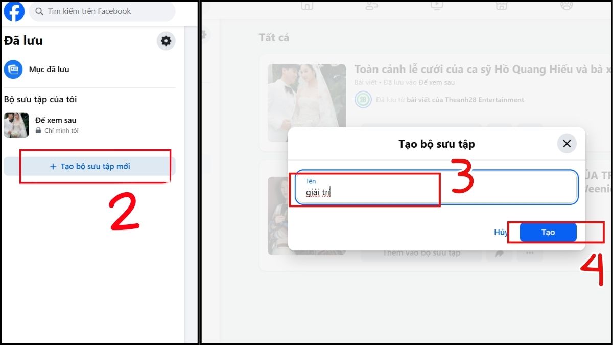 Cách quản lý bài viết đã lưu trên Facebook tạo bồ sưu tập - bước 2