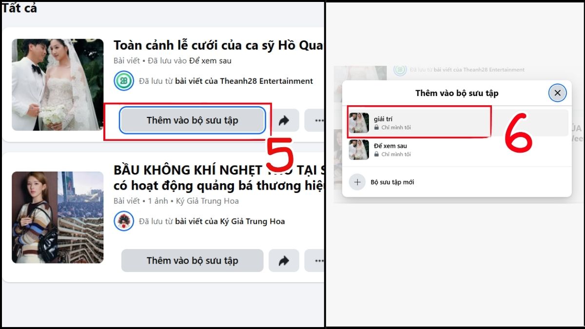 Cách quản lý bài viết đã lưu trên Facebook tạo bồ sưu tập - bước 3