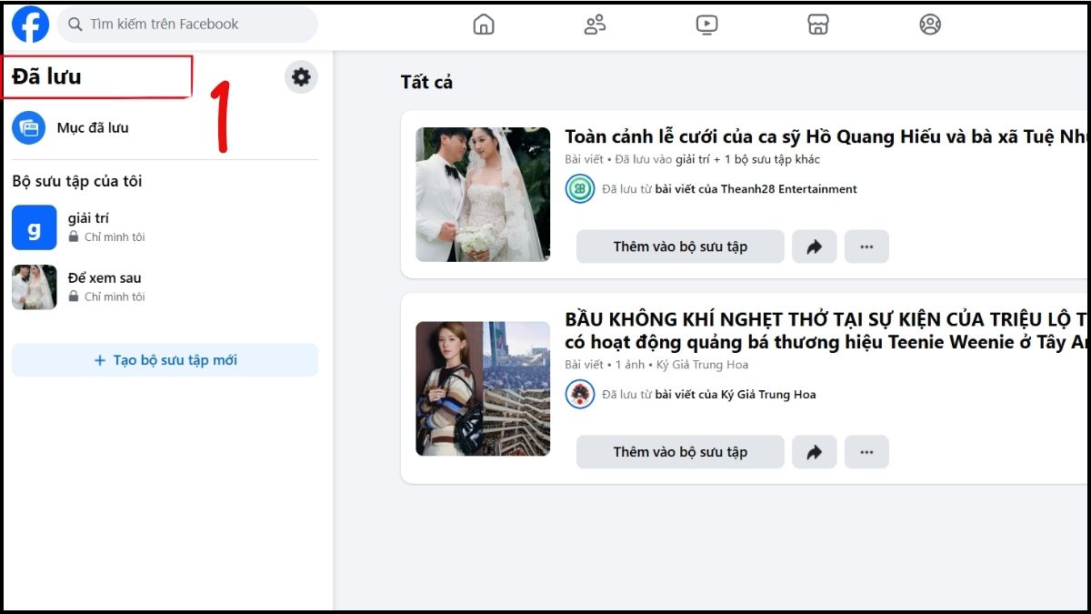 Cách quản lý bài viết đã lưu trên Facebook xóa bài viết đã lưu- bước 1