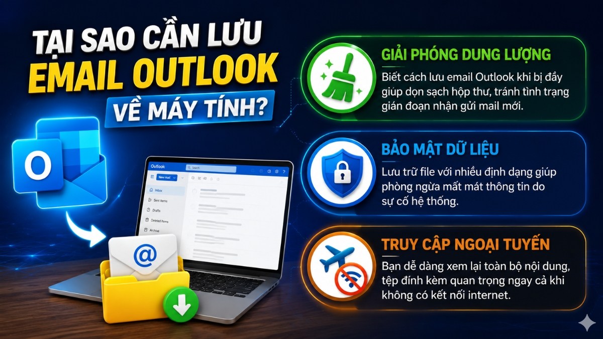 Tại sao cần lưu email Outlook về máy tính?
