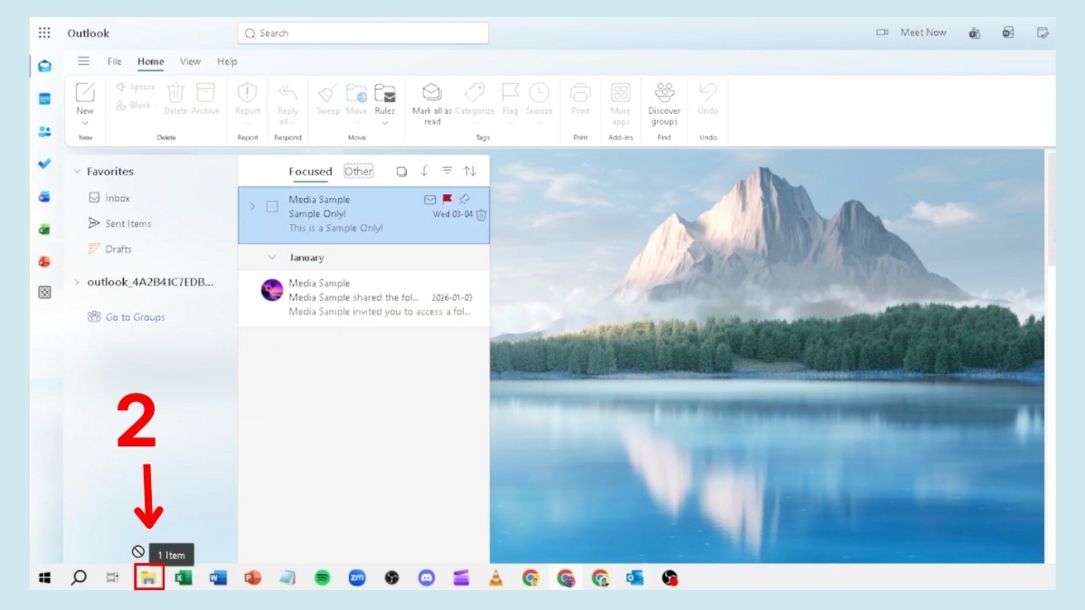 Cách lưu email Outlook trực tiếp về máy tính - bước 2