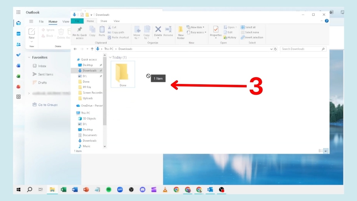 Cách lưu email Outlook trực tiếp về máy tính - bước 3