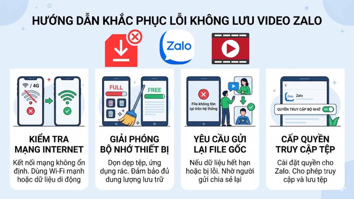 Cách khắc phục lỗi không lưu được video trên Zalo hiệu quả