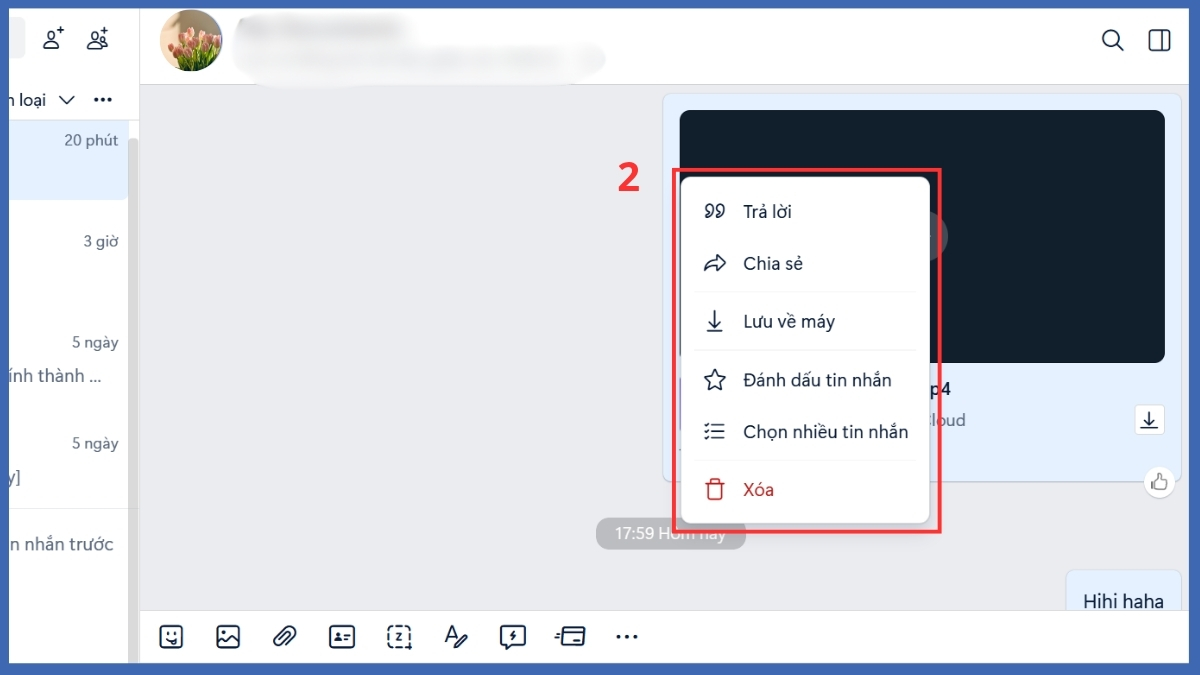Cách lưu video trên Zalo về máy tính - bước 2
