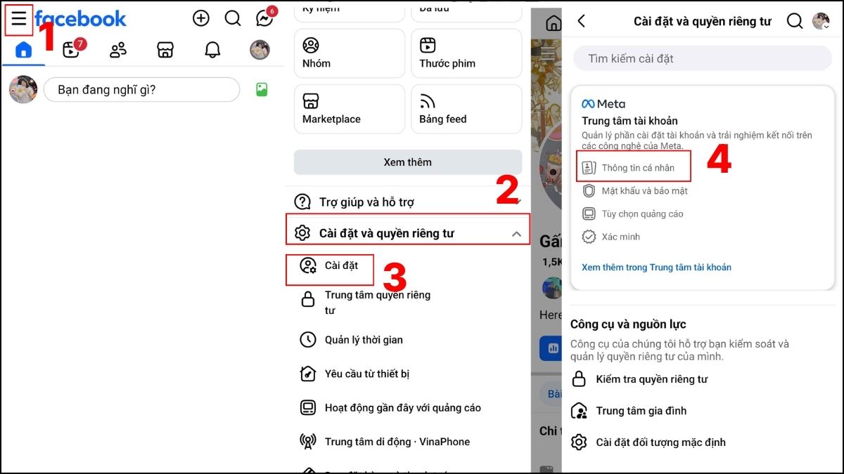 Mở thông báo sinh nhật trên Facebook bằng điện thoại - bước 1
