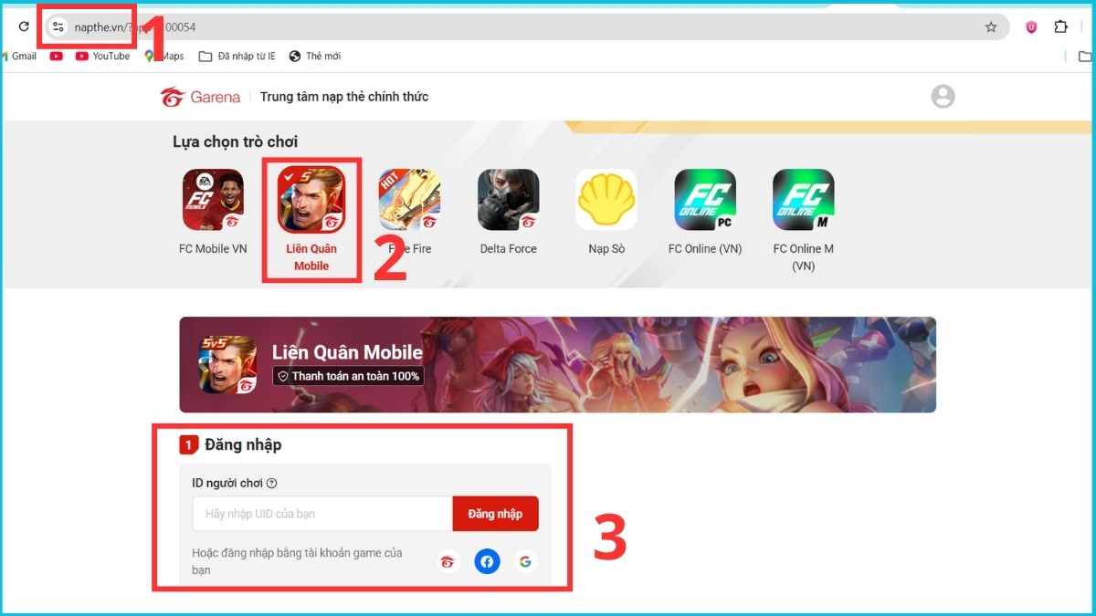 Cách mua thẻ Garena bằng SPayLater trả sau - bước 1,2,3