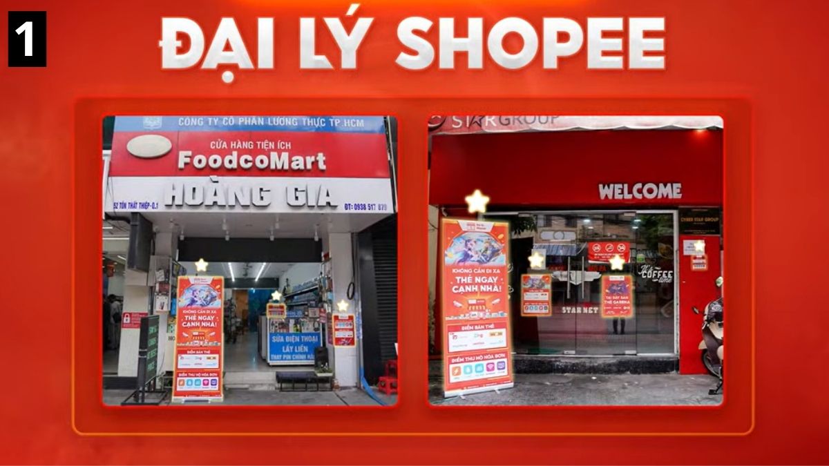 Cách mua thẻ Garena tại Đại lý Shopee - bước 1 ,2