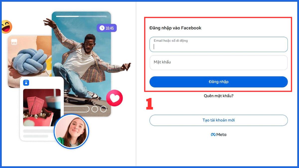 Cách phê duyệt đăng nhập Facebook trên thiết bị khác qua tin nhắn sms hoặc email - bước 1