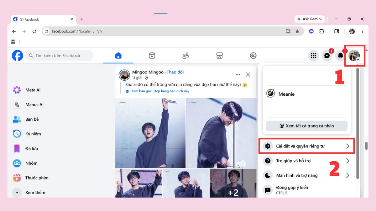 Cách bật phê duyệt đăng nhập Facebook trước khi thực hiện - bước 1
