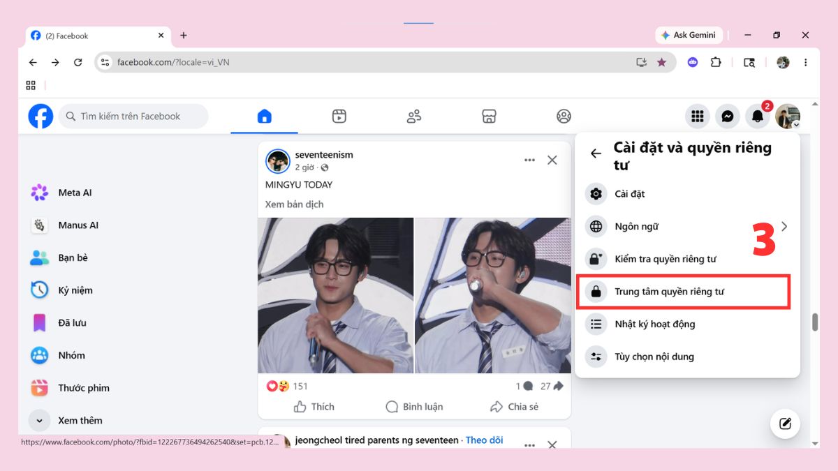 Cách bật phê duyệt đăng nhập Facebook trước khi thực hiện - bước 1.1