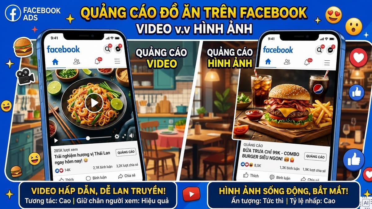 Những hình thức quảng cáo đồ ăn trên Facebook