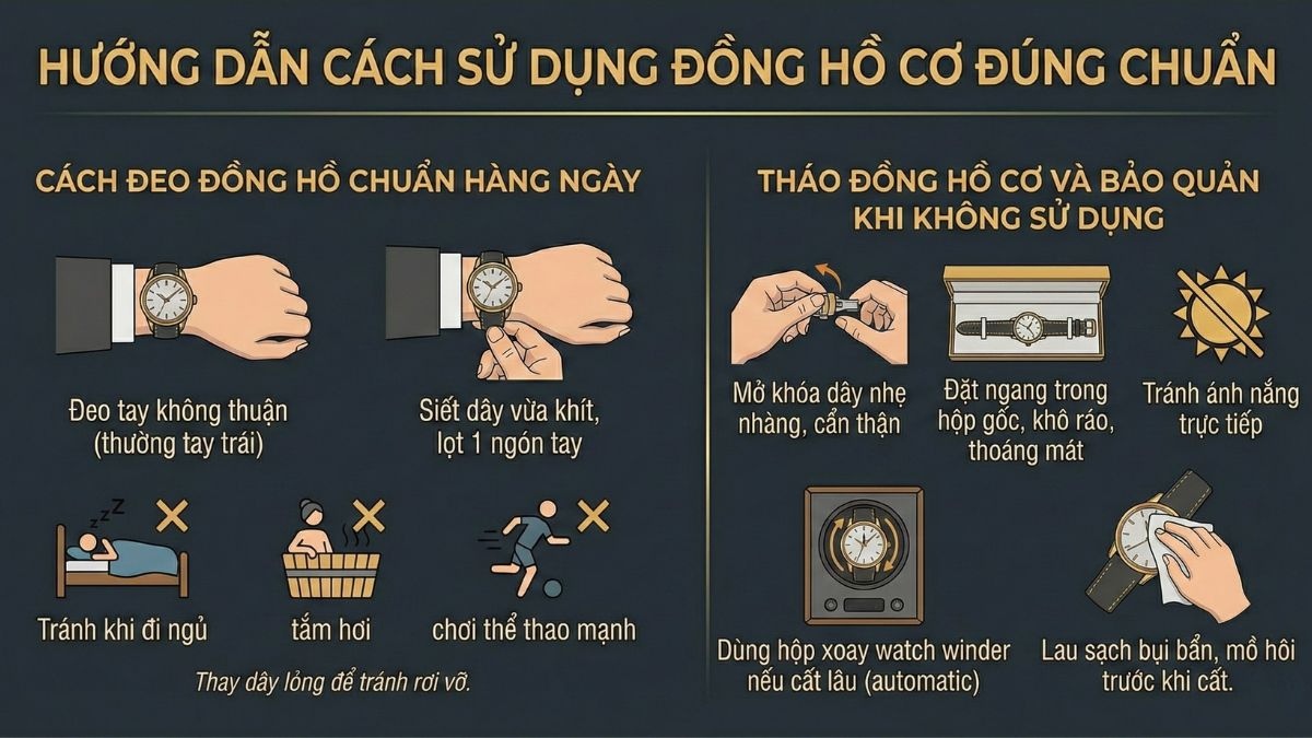 Hướng dẫn cách sử dụng đồng hồ cơ đúng chuẩn - tháo đồng hồ cơ