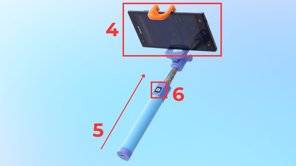 Cách sử dụng gậy chụp ảnh không dây bluetooth - bước 3